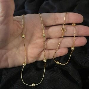 Gold Tone Snake Ball‎ Necklace and Bracelet
Set Jewelry